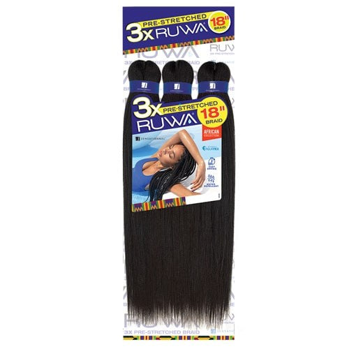 3X Ruwa Pre Stretched Braiding hair 18
