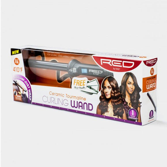 RED by Kiss Cermic Tourmaline CURLING WAND