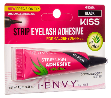 KISS iEnvy Strip Eyelash Adhesive with Aloe, Black 5ml