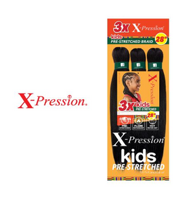SENSATIONNEL 3X X-PRESSION KIDS PRE-STRETCHED BRAID 28
