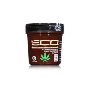ECO Styling Gel Cannabis Sativa Seed, Black Castor, Olive Oil (Black & Brown)