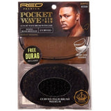 RED BY KISS POCKET WAVE X BOW WOW MIXED BOAR BRISTLES CURVED WAVE BRUSH WITH CASE